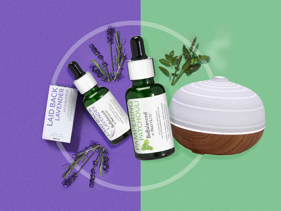 Laid Back Lavendar and Pampering Patchouli Escential Oils and Diffuser