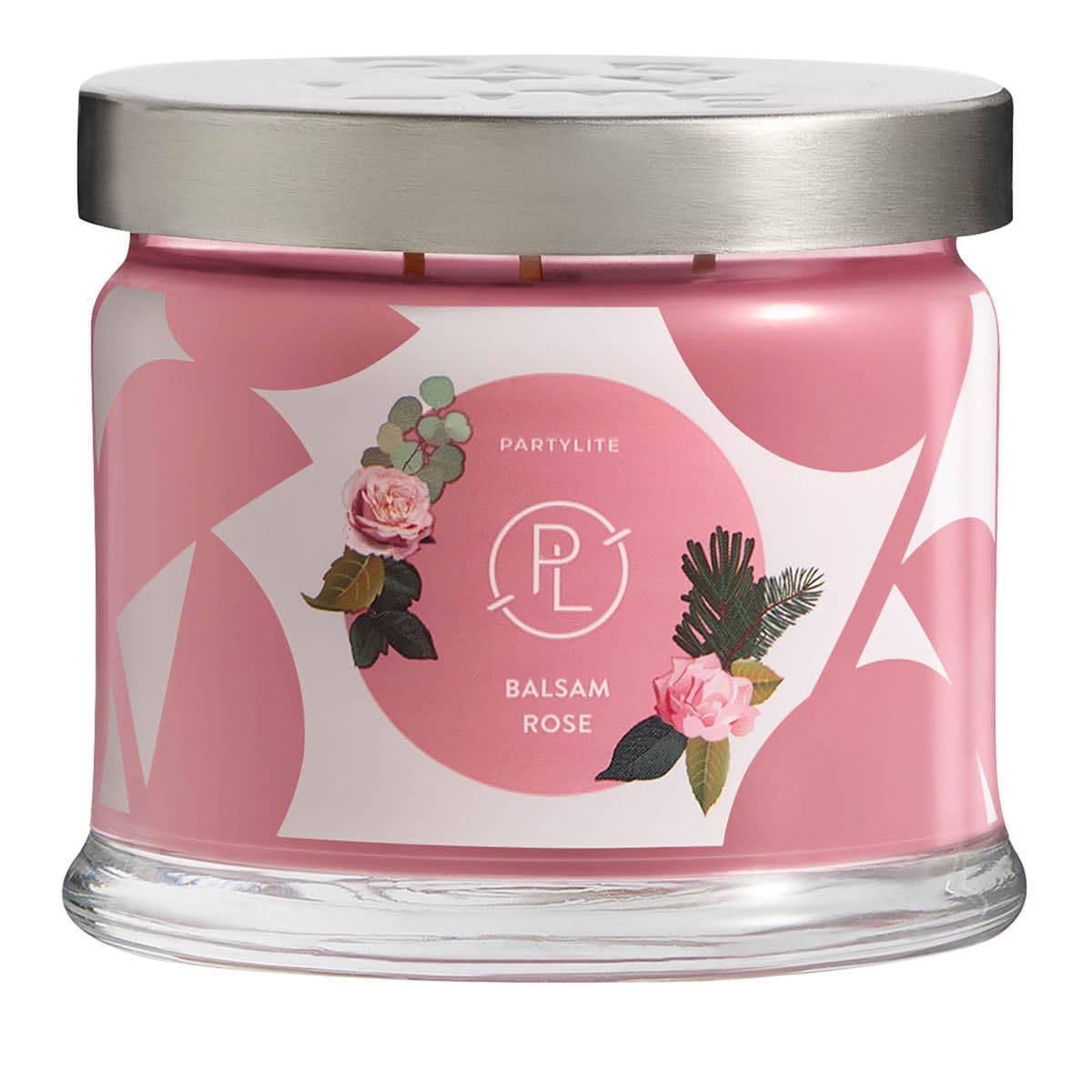 Balsam Rose 3-Wick Jar Candle against a white background.