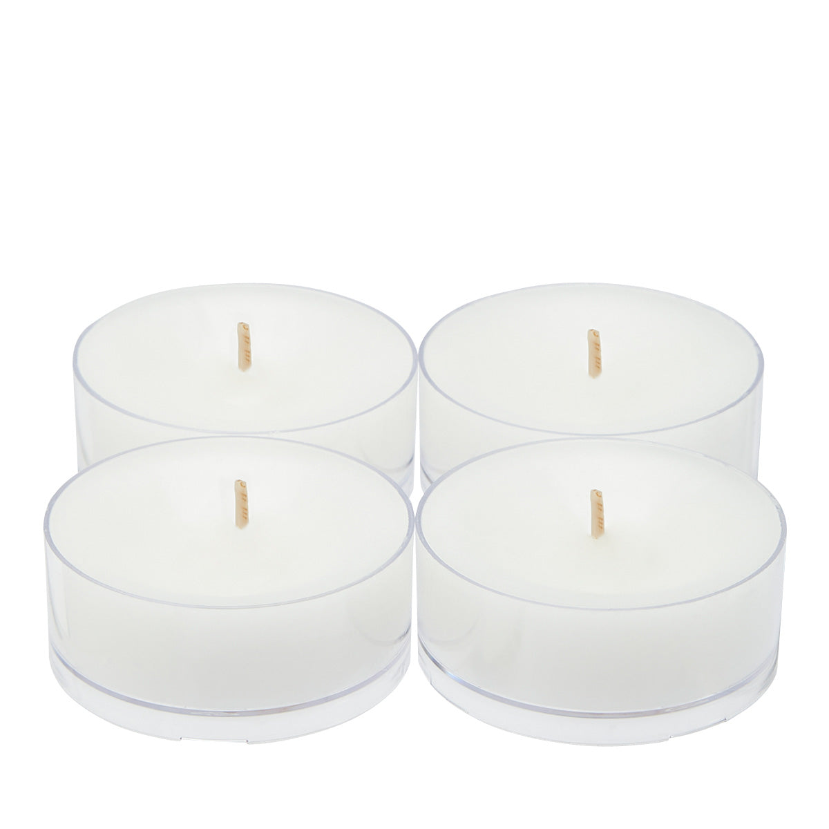 Four Fig Fatale Large Tealights against a white background.