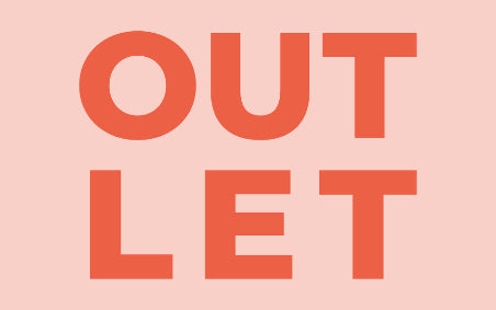The word Outlet displayed with orange letters on lighter orange background.