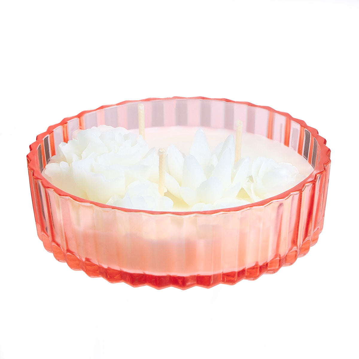 Garden Beauty Specialty Jar - In Full Bloom, with white wax.