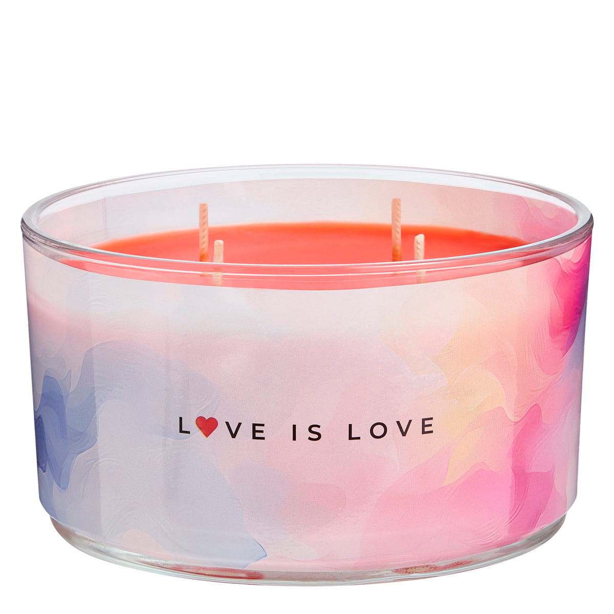 Love is Love 4-wick Jar Candle against a white background