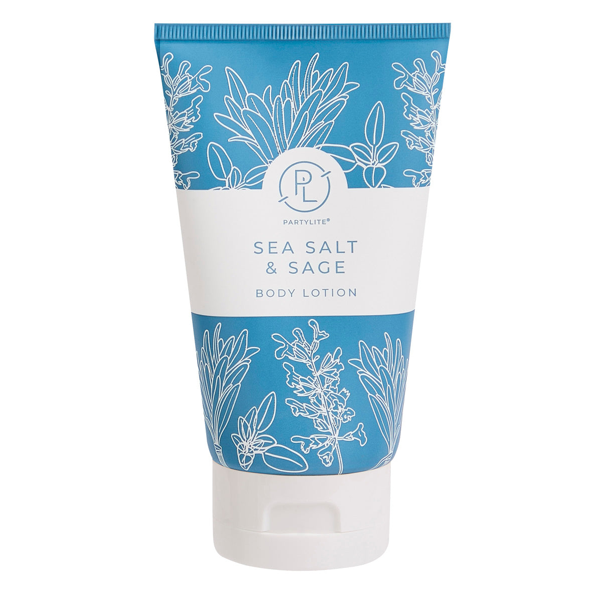 Sea Salt and Sage Body Lotion against a white background.