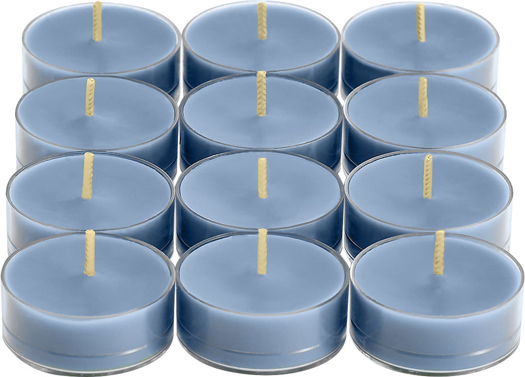 Twelve Snowflakes & Cotton Tealights against a white background.