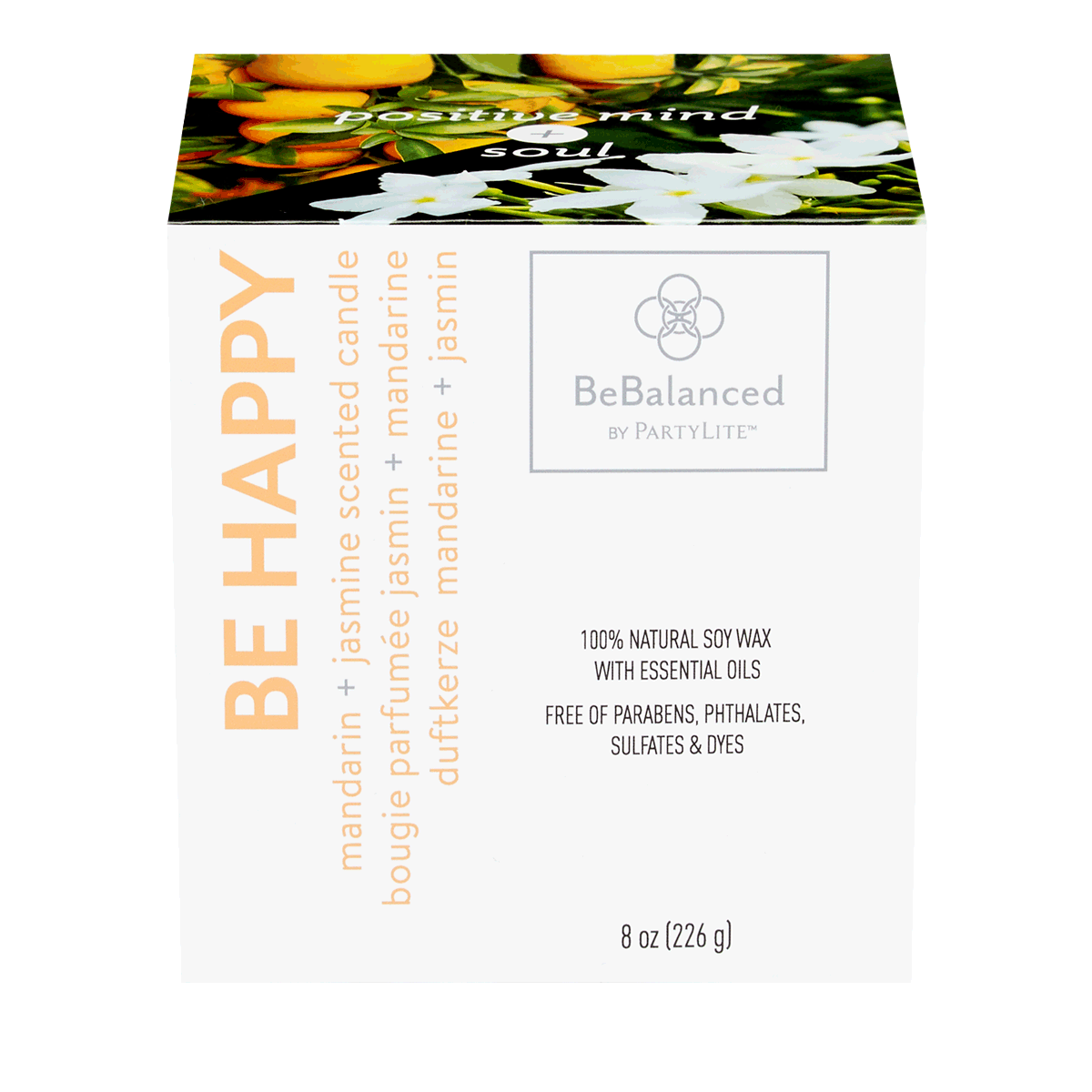 Be Happy Mandarin + Jasmine Jar Candle