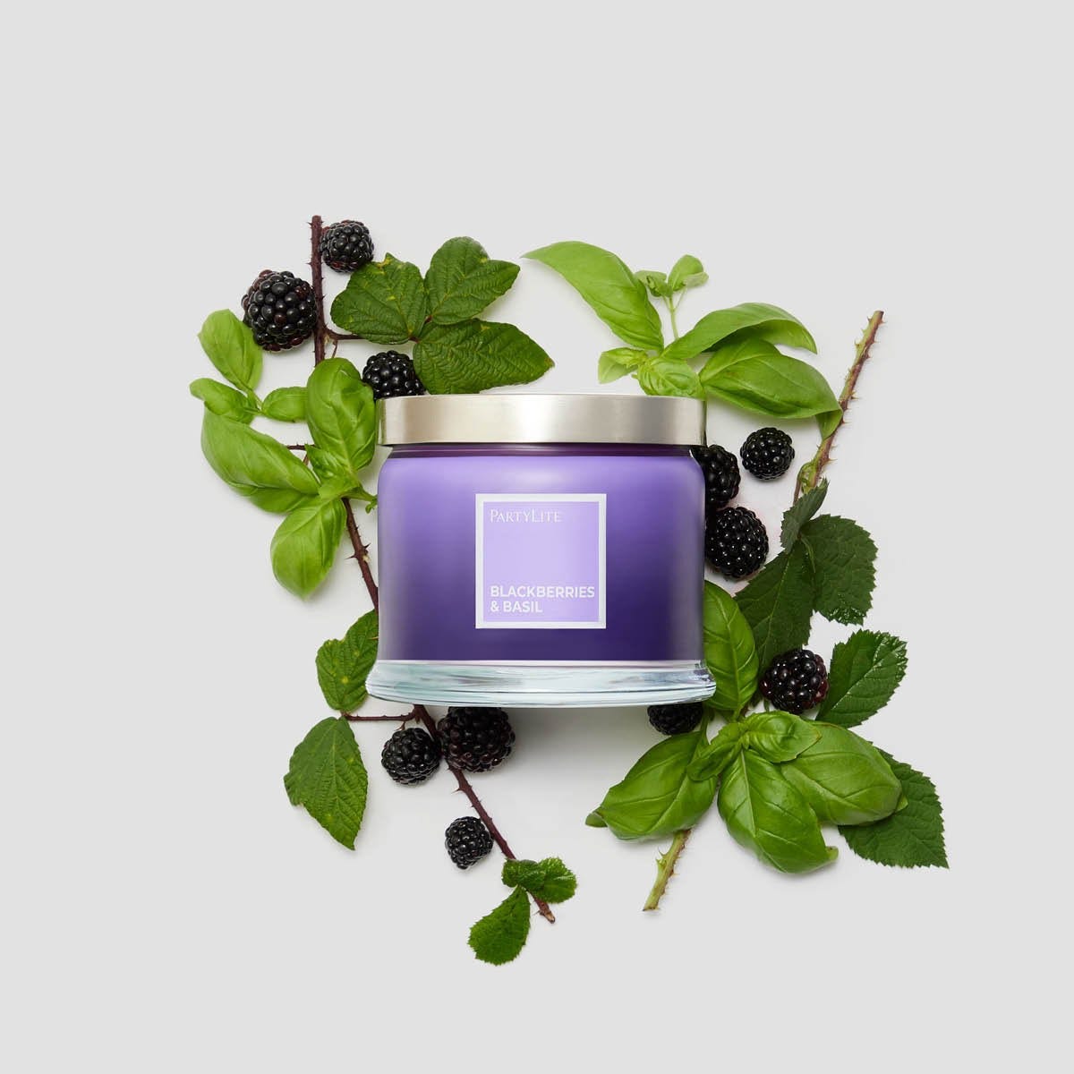 Blackberries & Basil 3-Wick Jar Candle