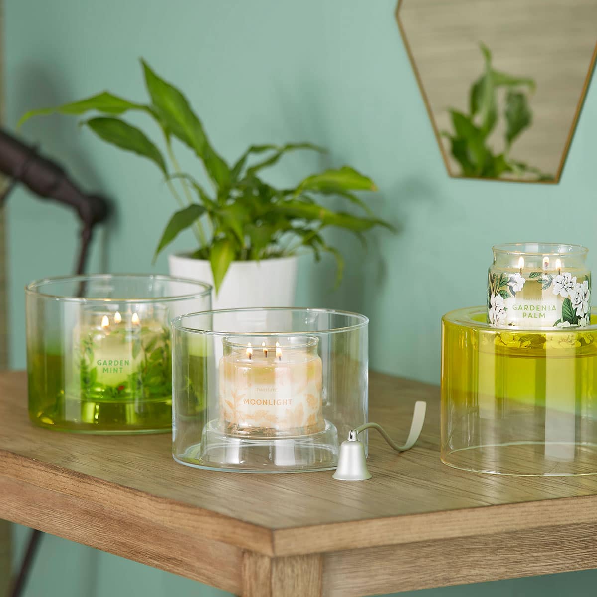 Blown Glass Green Ombré Jar Holder