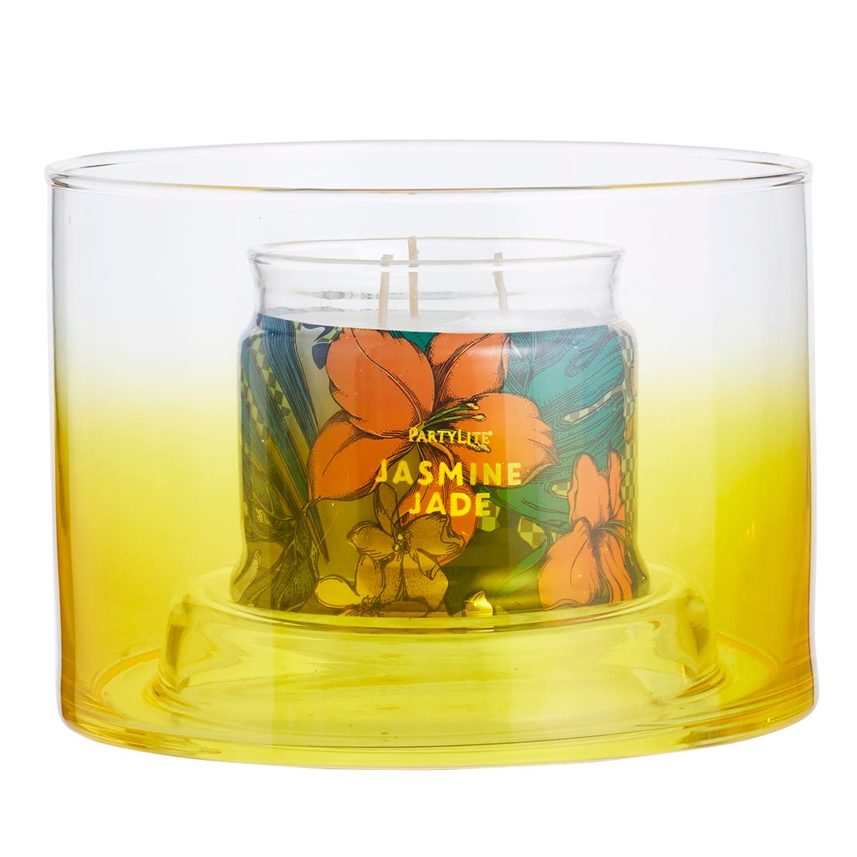 Blown Glass Yellow Ombré Jar Holder