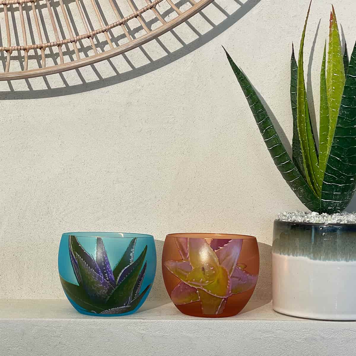 Cacti Tealight Holder Pair