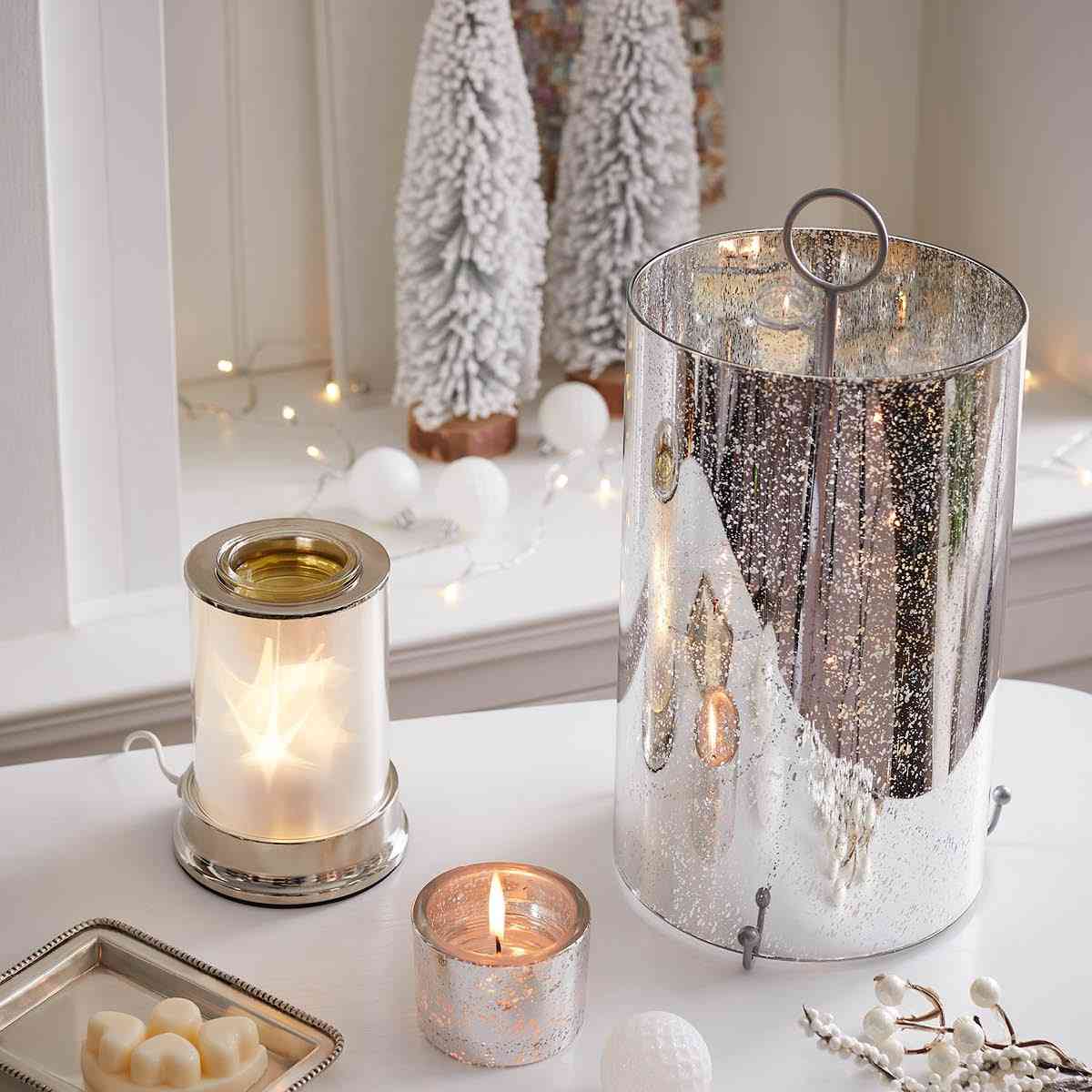 Celestial Mercury Glass Votive Hurricane