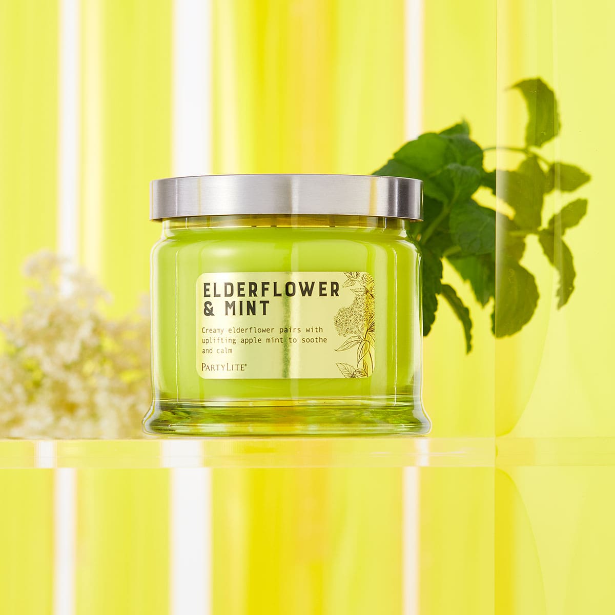 Elderflower & Mint 3 Wick Jar Candle
