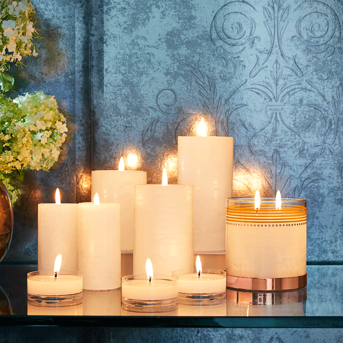 GloLite by PartyLite® Unscented White Pillar 7x15 cm