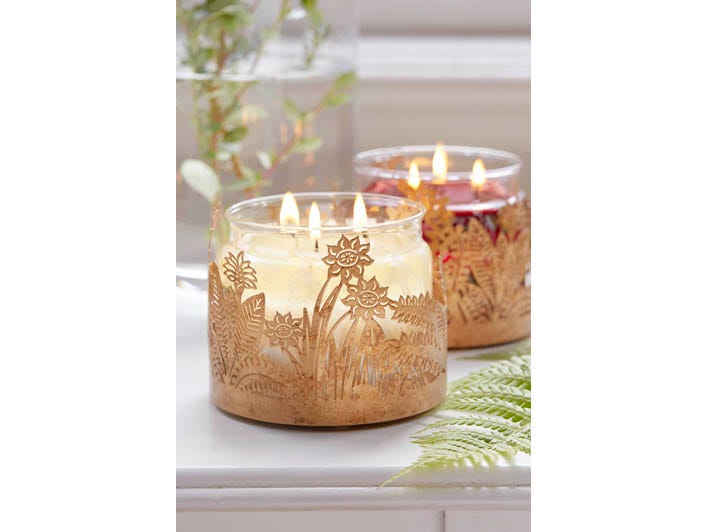 Golden Frond Jar Holder