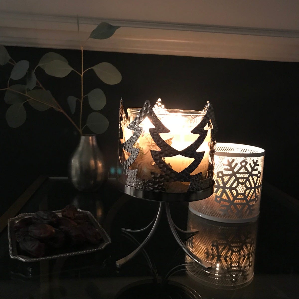 Jar Pedestal Candle Holder- Nickel Plate