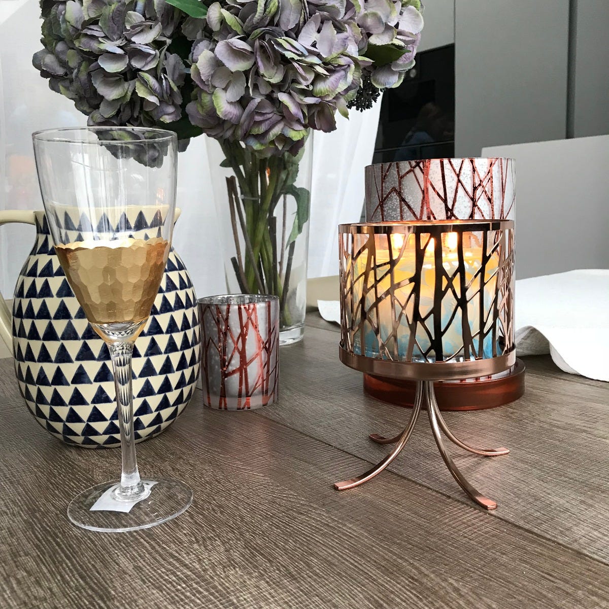 Jar Pedestal Candle Holder- Nickel Plate