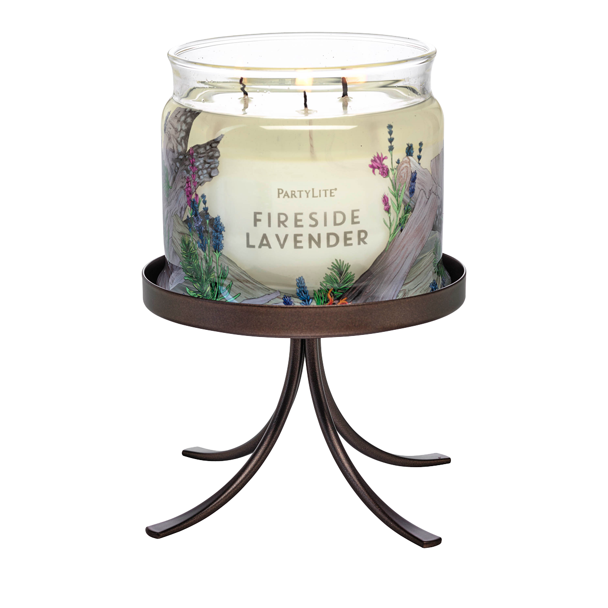 Jar Pedestal Candle Holder- Rustic Brown