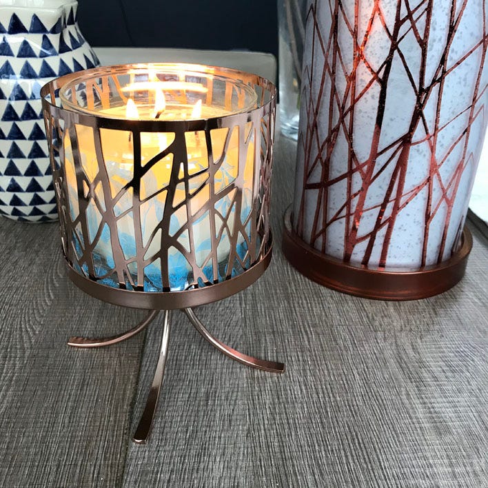 Jar Pedestal Candle Holder- Rustic Brown