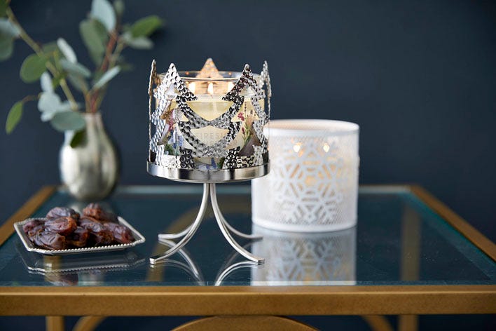 Jar Pedestal Candle Holder - White