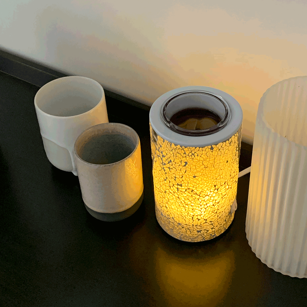 Modern Crushed Mosaic Electric Wax Melt Warmer