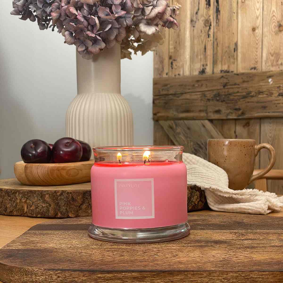 Pink Poppies & Plum 3-Wick Jar Candle