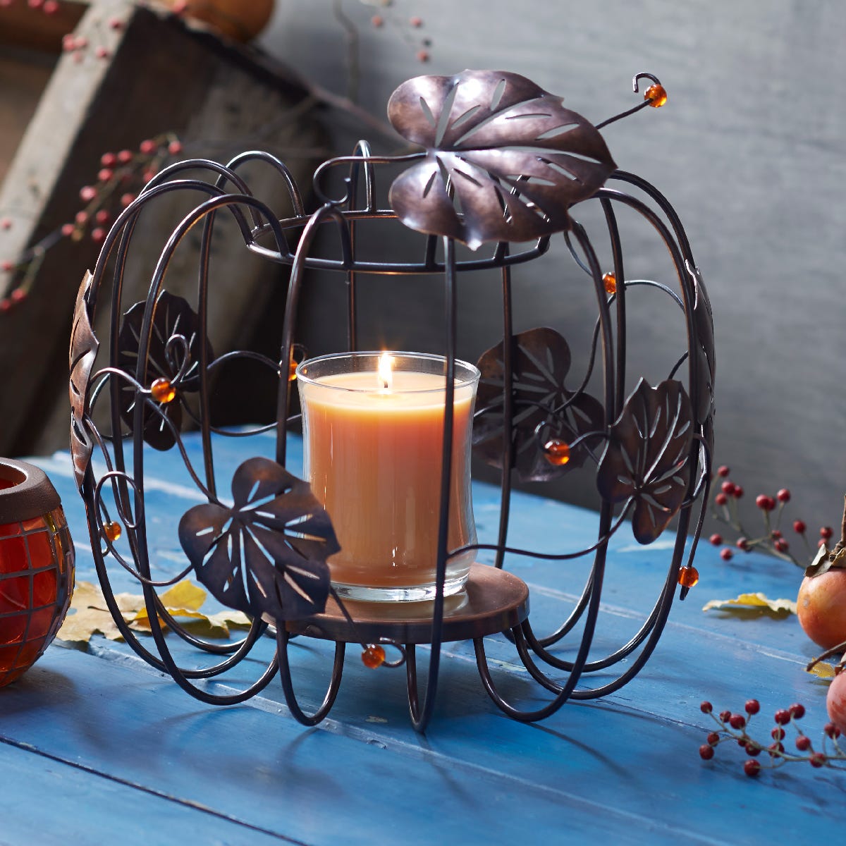 Pumpkin Patch Pillar Candle Holder