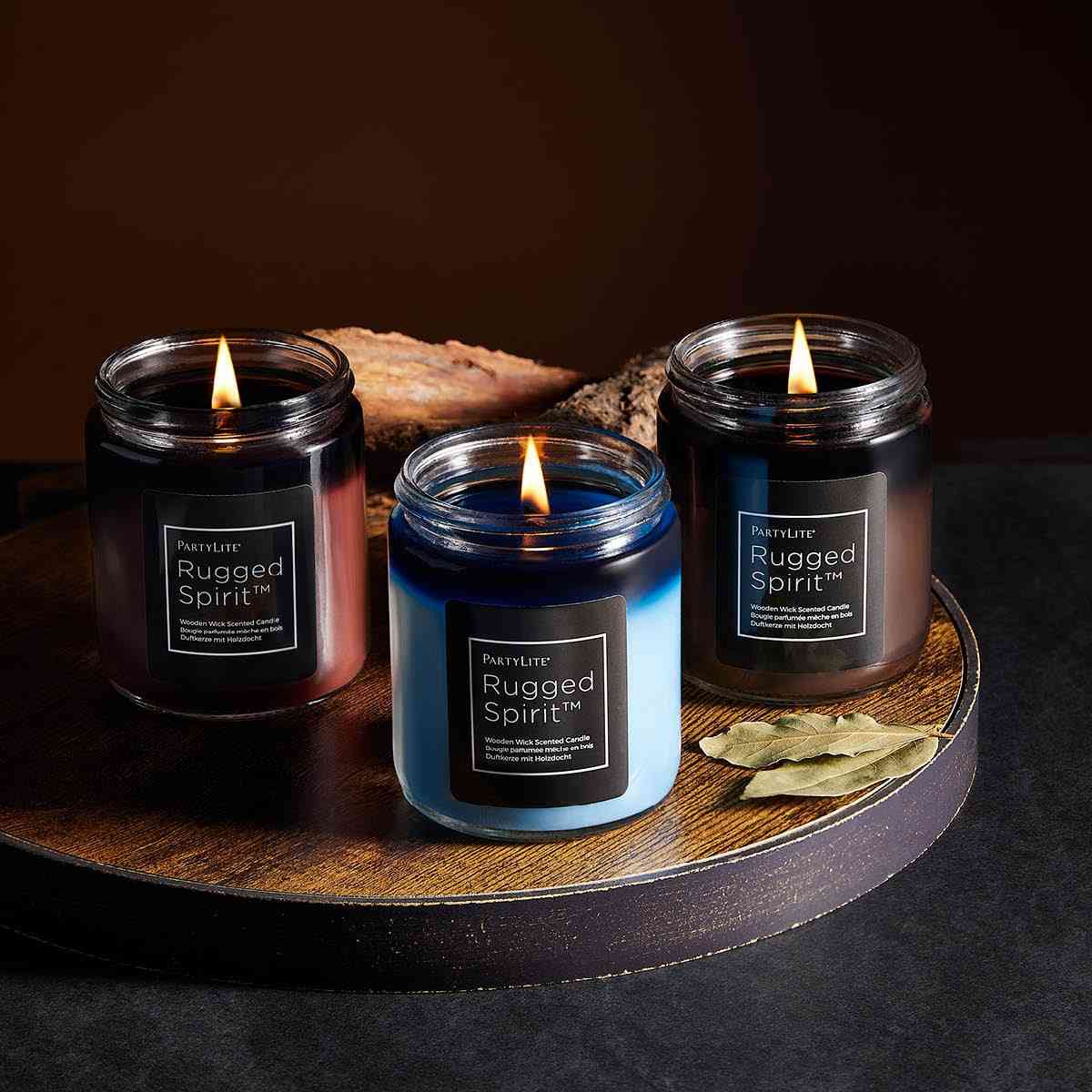 Rugged Spirit™ Wooden Wick Jar Candle – Leather Musk