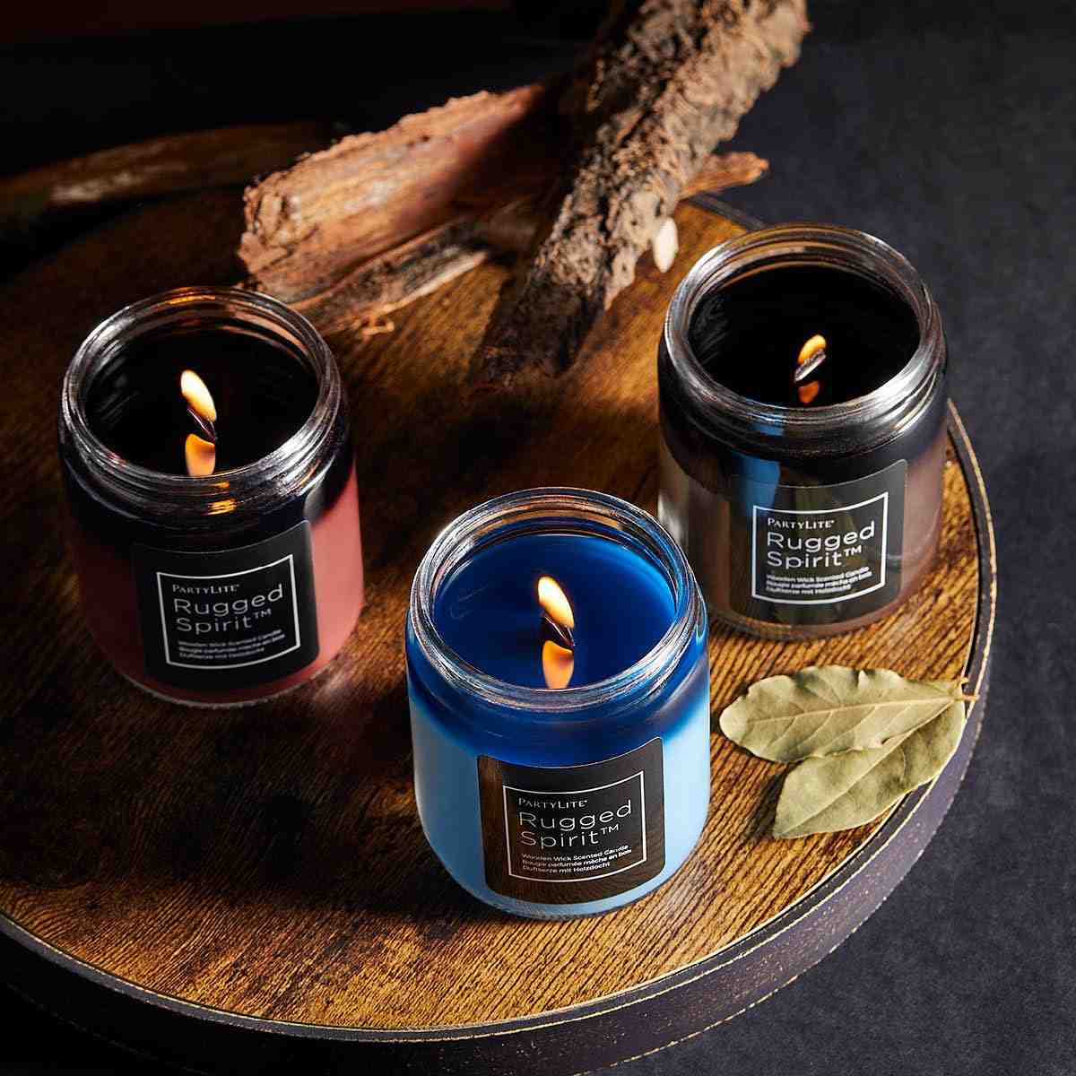Rugged Spirit™ Wooden Wick Jar Candle – Sea Salt & Sage