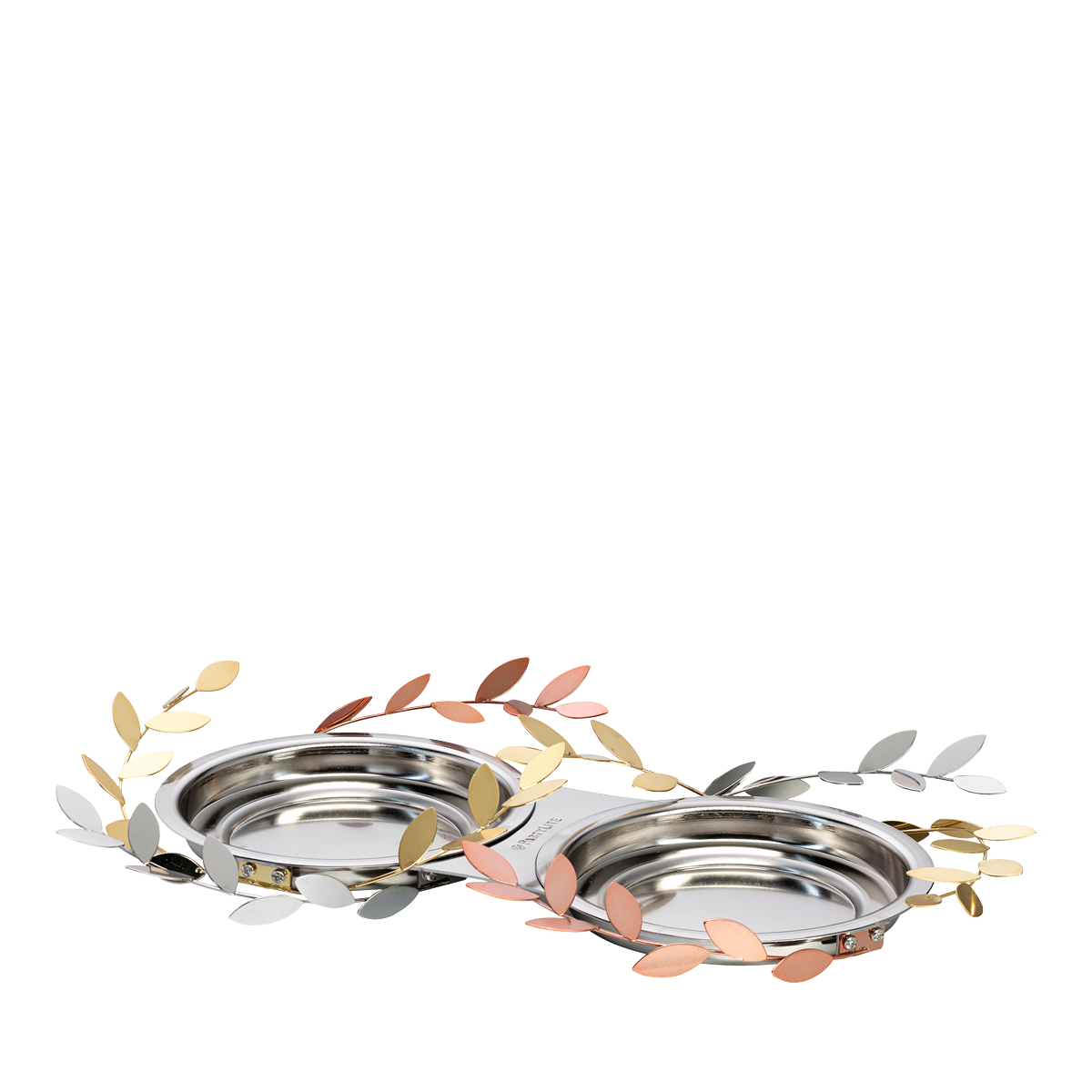 Shimmering Leaves Double Jar Candle Holder