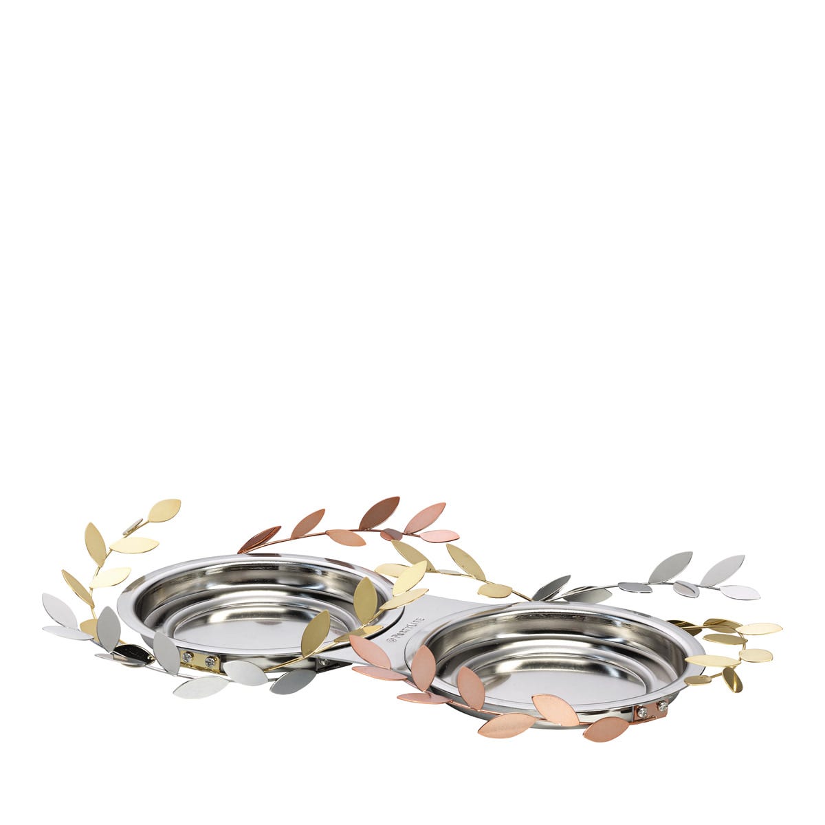 Shimmering Leaves Double Jar Candle Holder