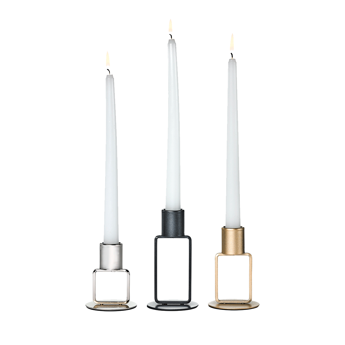 Tricolor Taper Holder Trio