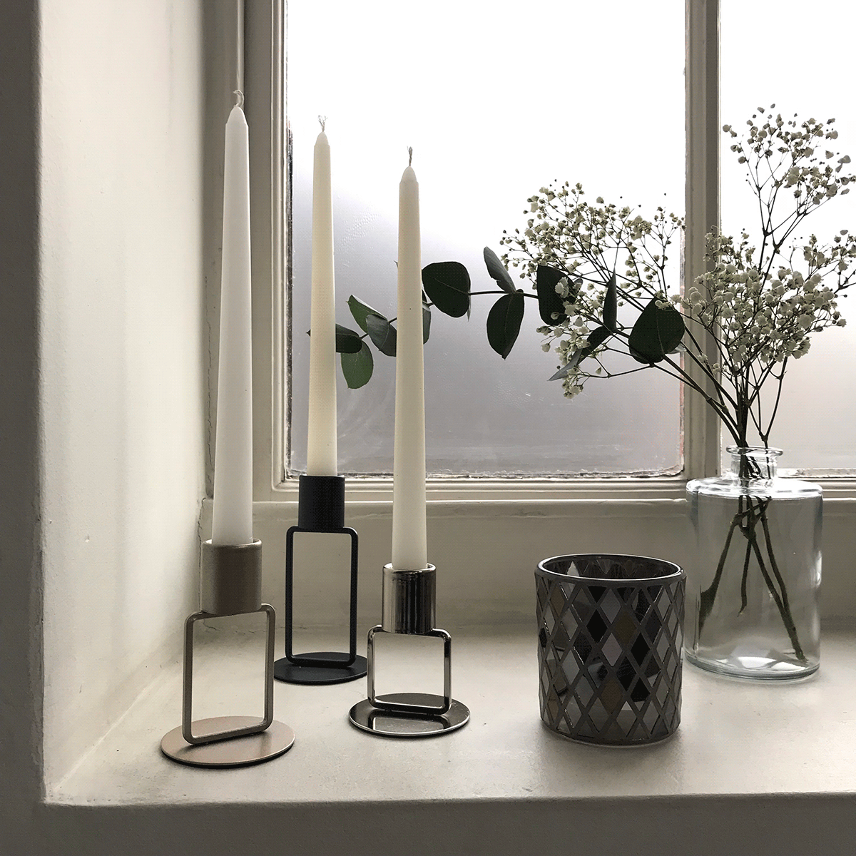 Tricolor Taper Holder Trio
