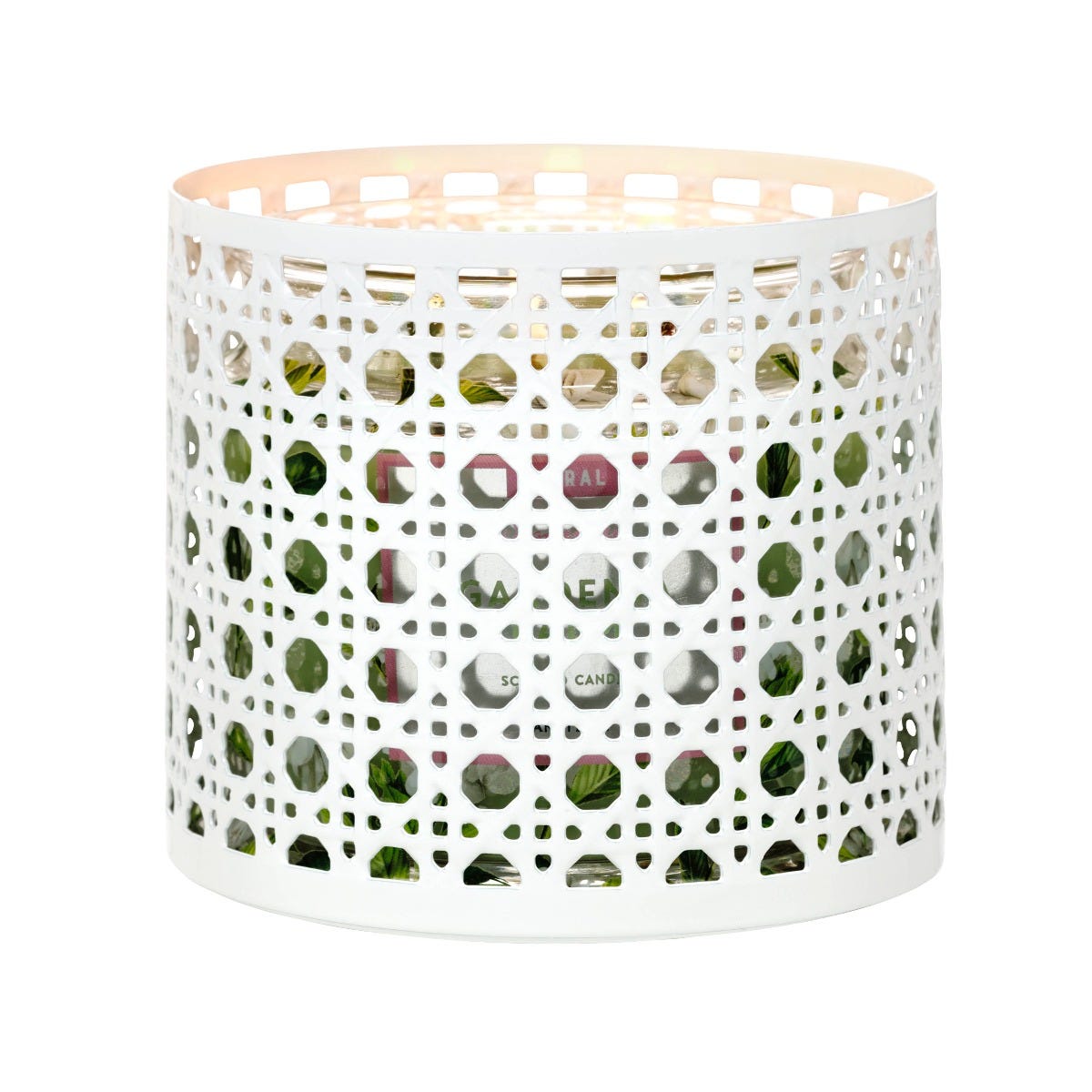 White Pierced Jar Candle Holder