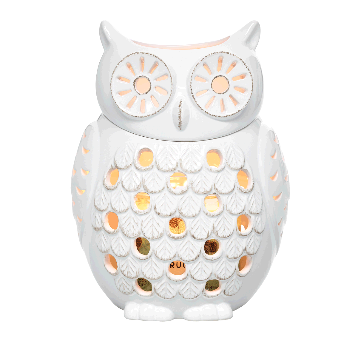 Woodland Snow Owl Jar Candle Holder
