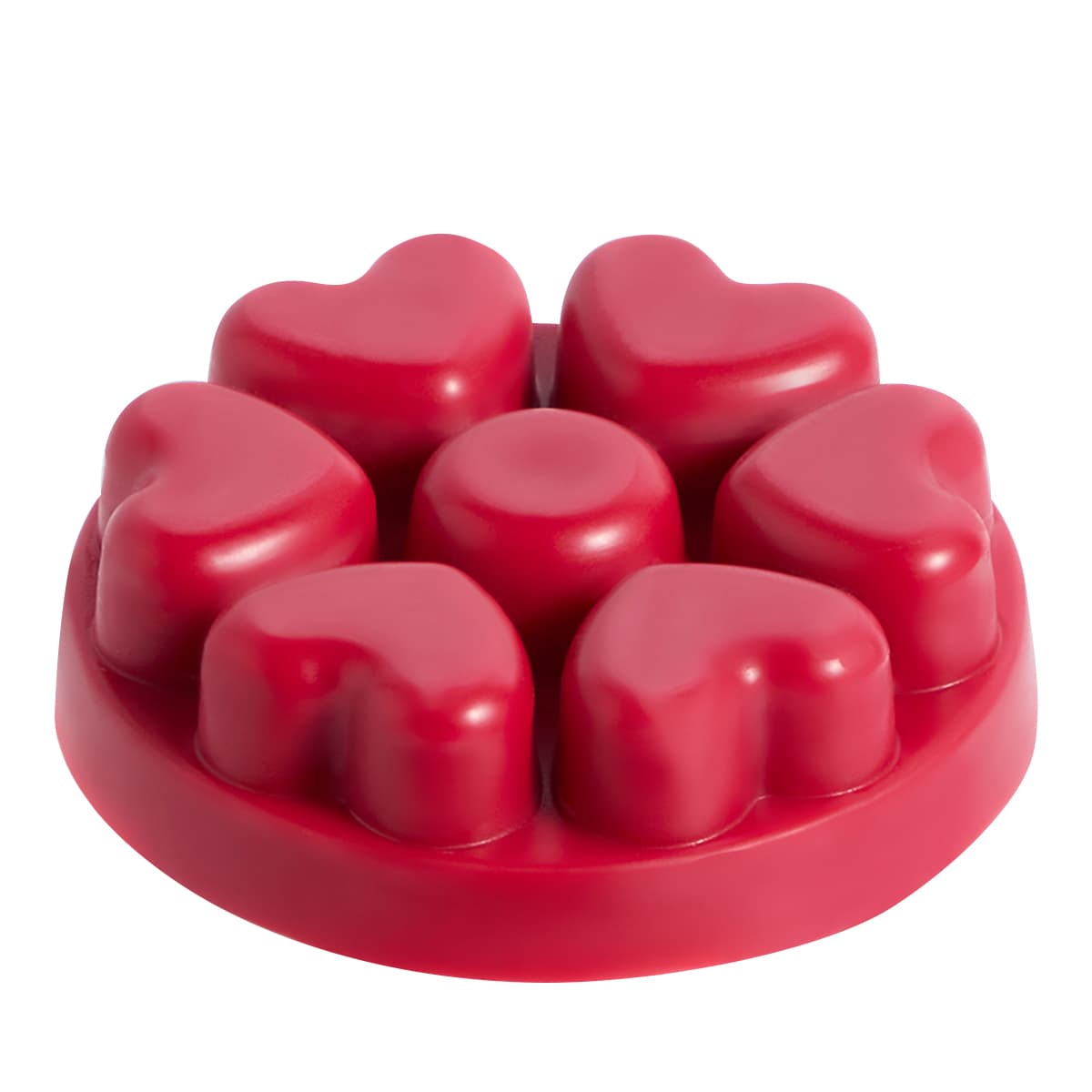 Cinnamon & Bayberry heart shaped wax melts against a white background.
