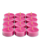 Twelve Pink Berry Blast tealights against a white background.