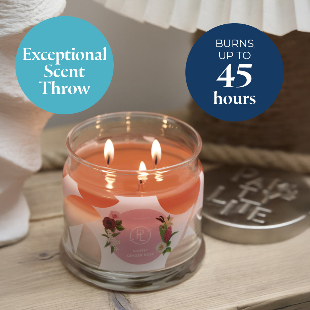 Sunset Ginger Rose 3-Wick Jar Candle | PartyLite – PartyLite Canada