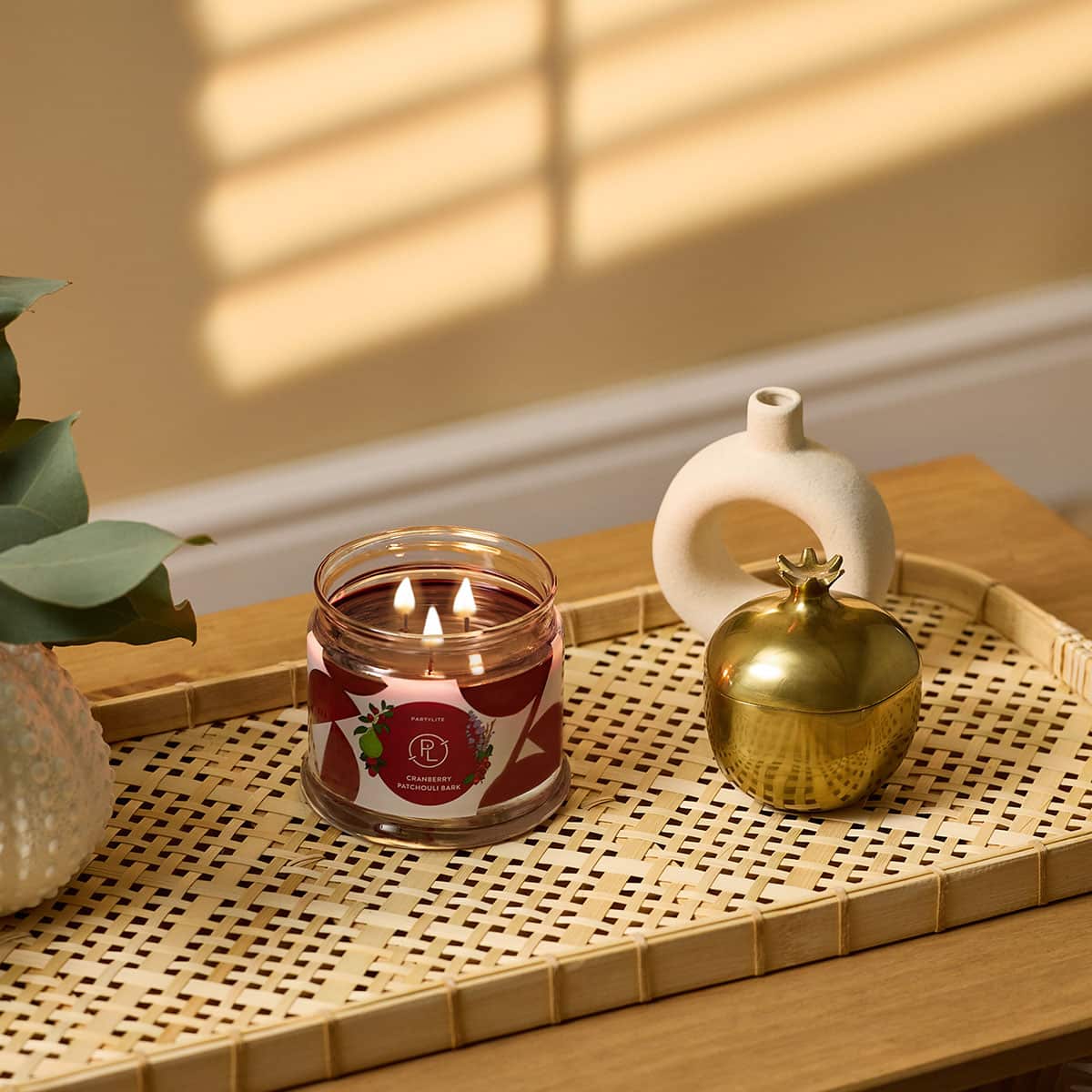 Cranberry Patchouli Bark 3-Wick Jar Candle | PartyLite – PartyLite
