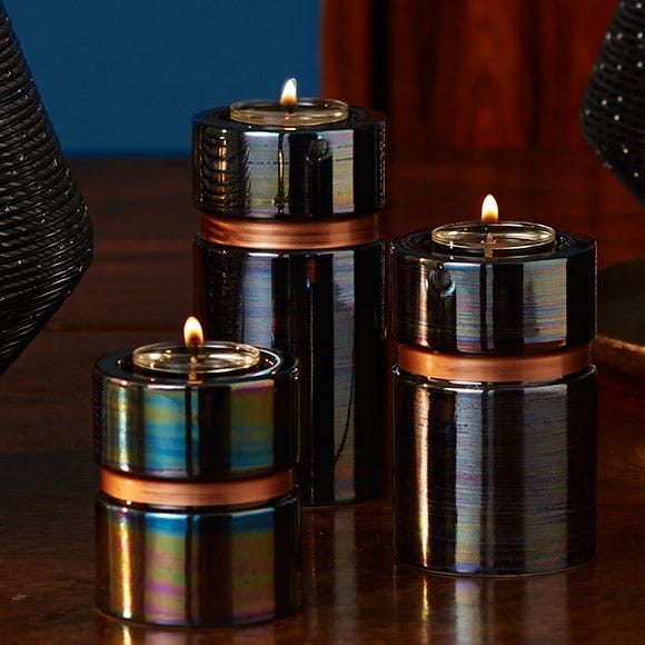 Lustrous Glaze Tealight Holder Trio
